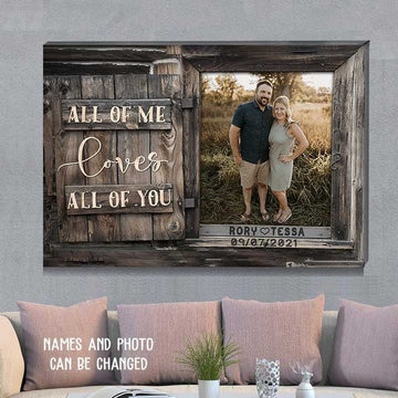 litzzy Personalized Fiance Couple Wall Art - All Of Love Custom Photo Gift For Wife Canvas - Litzzy Wall Art Canvas Canvas Wall Art   