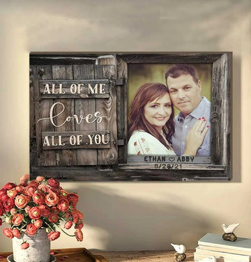 litzzy Personalized Couple Photo Canvas - All Of Me Loves All Of You Wall Art Canvas - Litzzy Wall Art Canvas Canvas Wall Art   