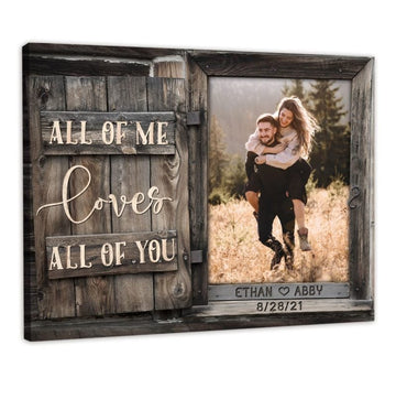 litzzy Personalized Husband & Wife Photo All Of Love - Best Gift For Wife Wall Art Canvas - Litzzy Wall Art Canvas Canvas Wall Art   