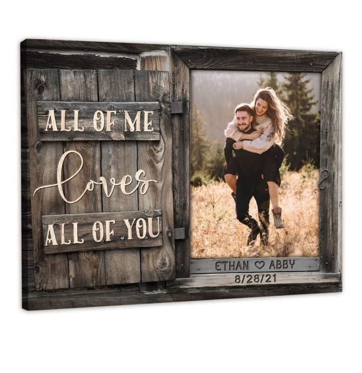 litzzy Personalized Husband & Wife Photo All Of Love - Best Gift For Wife Wall Art Canvas - Litzzy Wall Art Canvas Canvas Wall Art   