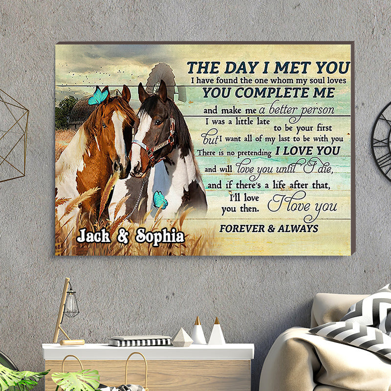 litzzy Horse Couple Wall Art, We're a team Canvas Bedroom Decor Husband and Wife Wedding Anniversary Wall Decor Canvas Wall Art   