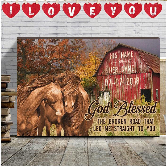 litzzy Horse Couple Wall Art, We're a team Canvas Bedroom Decor Husband and Wife Wedding Anniversary Wall Decor Canvas Wall Art   