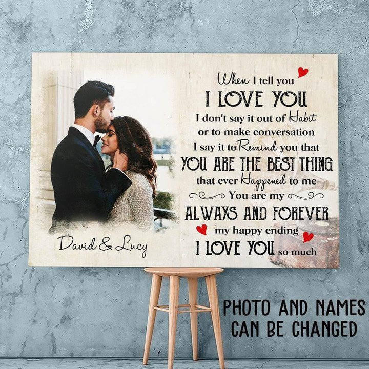 litzzy Custom Picture Husband and Wife Wedding Anniversary Gift, Couple Wall Art , All of me Canvas for Her Canvas Wall Art   