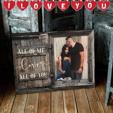 litzzy Custom Picture Husband and Wife Wedding Anniversary Gift, Couple Wall Art , All of me Canvas for Her Canvas Wall Art   