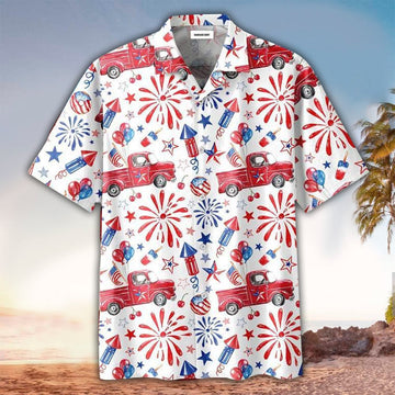 litzzy 4th Of July Hawaiian Shirt, 4th Of July Button Up Shirt Hawaiian shirt for men, women Hawaii Shirt   