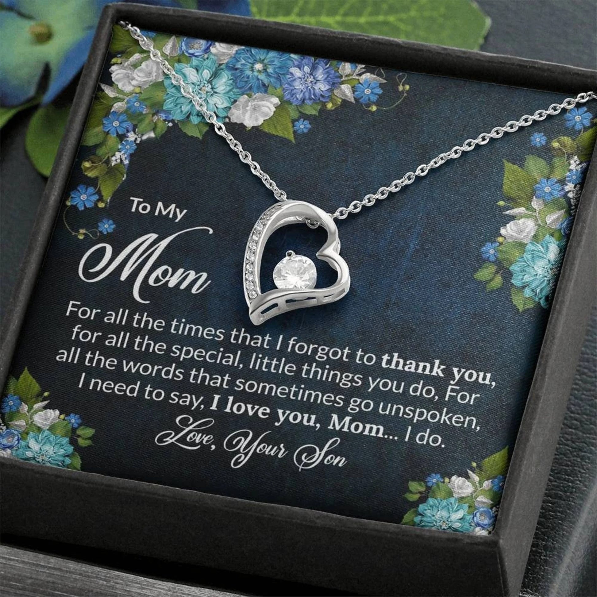 litzzy To my Mom Necklace, Mothers Day Necklace, Love Knot Necklace from Kids, you are the best thing Message Card Necklace For Mom, Mother's Day Gifts From Daughter Jewelry Style 3 Standard Box 