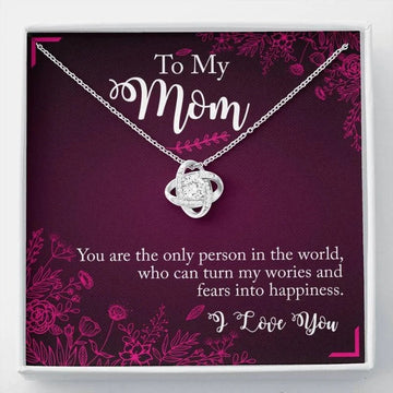 litzzy To my Mom Necklace, Mothers Day Necklace, Love Knot Necklace from Kids, you are the best thing Message Card Necklace For Mom, Mother's Day Gifts From Daughter Jewelry Style 2 Standard Box 