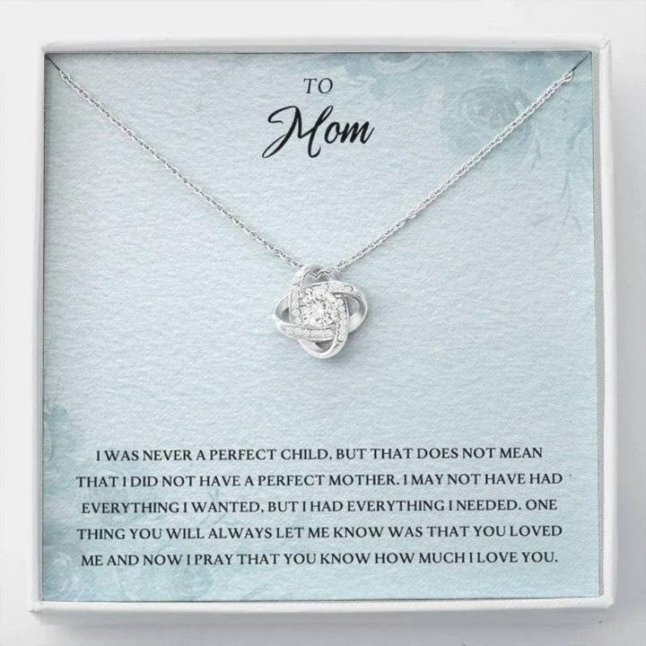 litzzy To my Mom Necklace, Mothers Day Necklace, Love Knot Necklace from Kids, you are the best thing Message Card Necklace For Mom, Mother's Day Gifts From Daughter Jewelry Style 7 Standard Box 