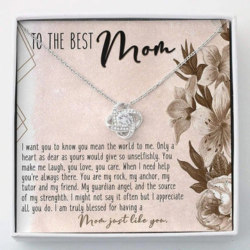 litzzy To my Mom Necklace, Mothers Day Necklace, Love Knot Necklace from Kids, you are the best thing Message Card Necklace For Mom, Mother's Day Gifts From Daughter Jewelry Style 1 Standard Box 