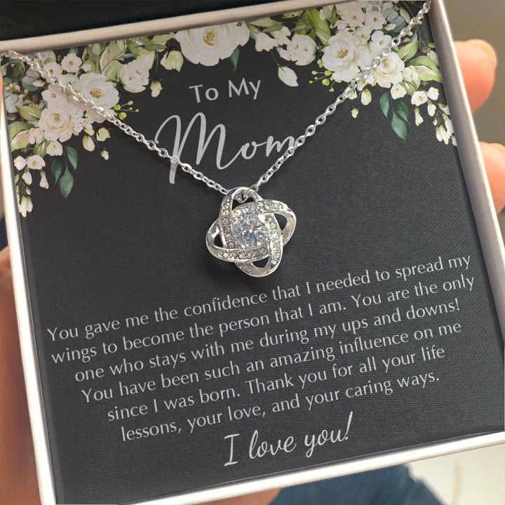 litzzy To my Mom Necklace, Mothers Day Necklace, Love Knot Necklace from Kids, you are the best thing Message Card Necklace For Mom, Mother's Day Gifts From Daughter Jewelry Style 8 Standard Box 