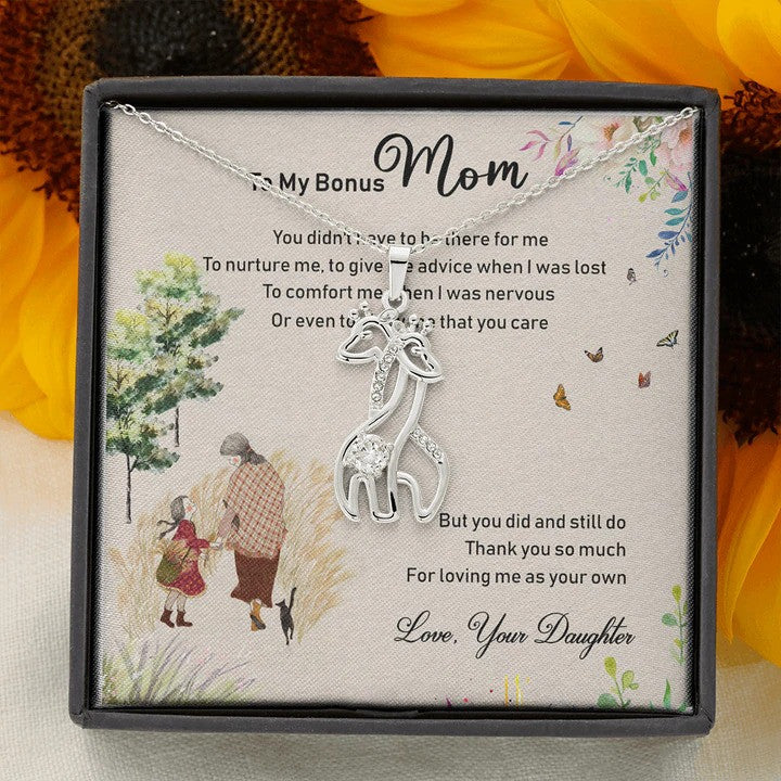 litzzy To my Bonus Mom Necklace, You are the most Amazing Women, Love Knot Necklace for Her, Mother's Day Necklace Message Card Necklace For Mom, Mother's Day Gifts From Daughter Jewelry Style 3 Standard Box 
