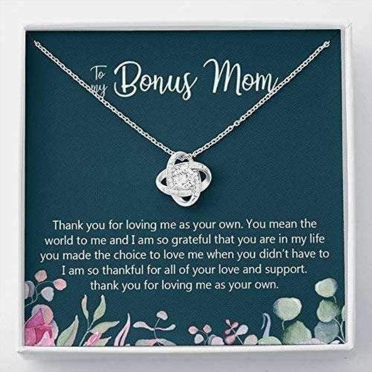 litzzy To my Bonus Mom Necklace, You are the most Amazing Women, Love Knot Necklace for Her, Mother's Day Necklace Message Card Necklace For Mom, Mother's Day Gifts From Daughter Jewelry Style 6 Standard Box 