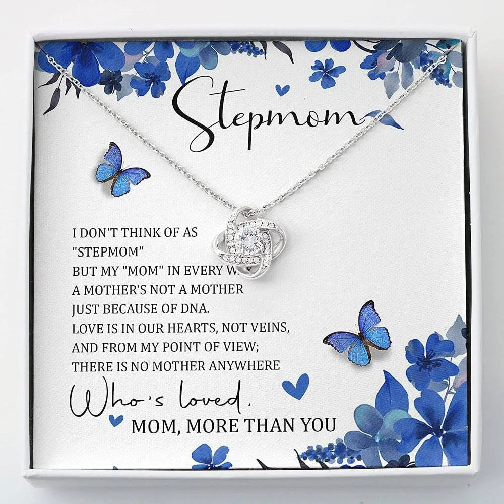 litzzy Step Mom Necklace Mothers Day Gift Stepped Up Mom From Step Daughter Stepson Message Card Necklace For Mom, Mother's Day Gifts From Daughter Jewelry Style 1 Standard Box 