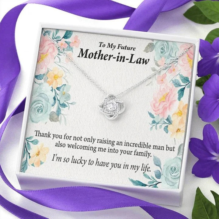 litzzy To my Future Mother in law Necklace, Mother's day gift for Future Bonus Mom Necklace Message Card Necklace For Mom, Mother's Day Gifts From Daughter Jewelry Style 3 Standard Box 