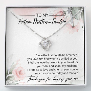 litzzy To my Future Mother in law Necklace, Mother's day gift for Future Bonus Mom Necklace Message Card Necklace For Mom, Mother's Day Gifts From Daughter Jewelry Style 2 Standard Box 