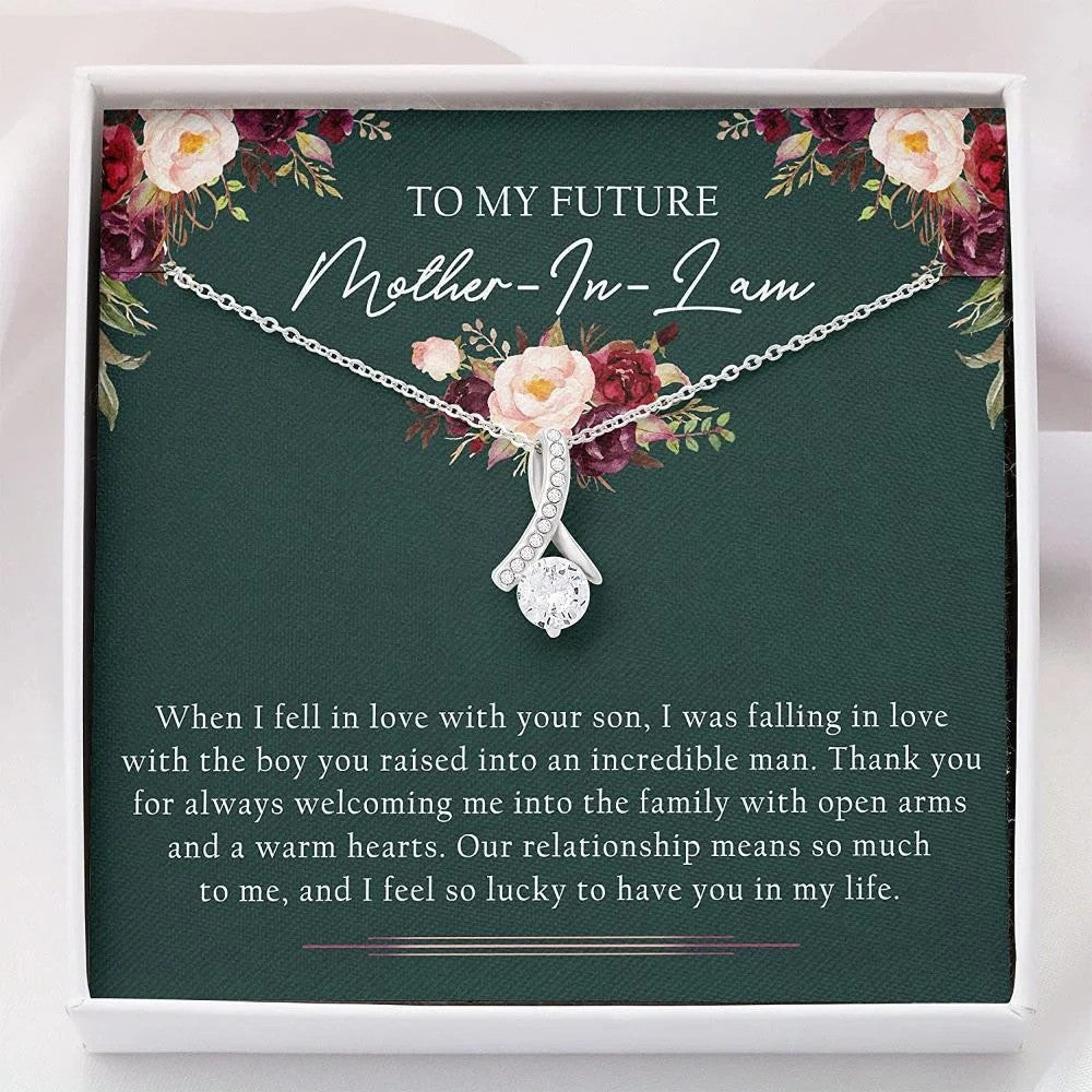 litzzy To my Future Mother in law Necklace, Mother's day gift for Future Bonus Mom Necklace Message Card Necklace For Mom, Mother's Day Gifts From Daughter Jewelry Style 5 Standard Box 