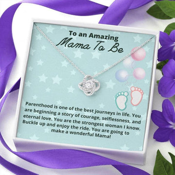 litzzy Mother-to-be Necklace, First Mother's day Love Knot Necklace for Mom Message Card Necklace For Mom, Mother's Day Gifts From Daughter Jewelry Style 1 Standard Box 