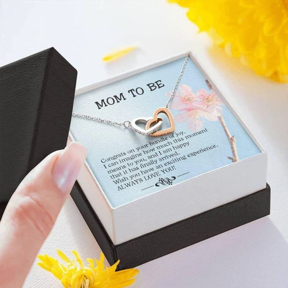 litzzy Mother-to-be Necklace, First Mother's day Love Knot Necklace for Mom Message Card Necklace For Mom, Mother's Day Gifts From Daughter Jewelry Style 7 Standard Box 
