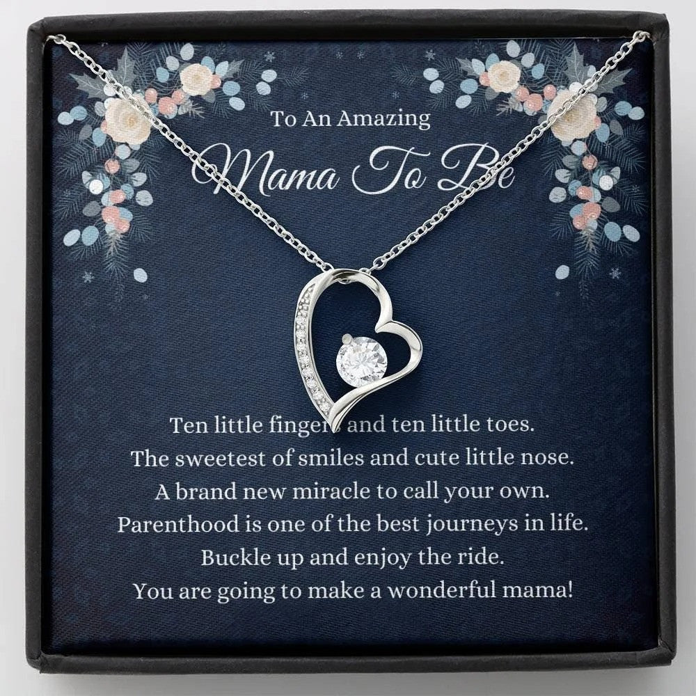 litzzy Mother-to-be Necklace, First Mother's day Love Knot Necklace for Mom Message Card Necklace For Mom, Mother's Day Gifts From Daughter Jewelry Style 9 Standard Box 
