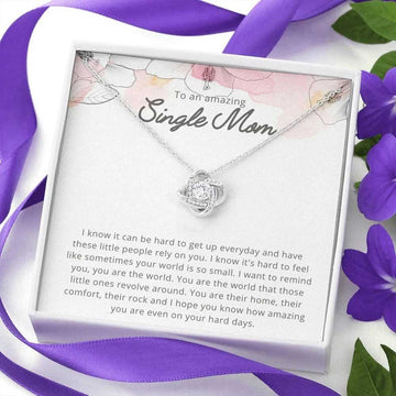litzzy Single Mom Necklace, Gift for Single Mom, Supermom, Super Mother Necklace, Not easy to raise me all alone Message Card Necklace For Mom, Mother's Day Gifts From Daughter Jewelry Style 1 Standard Box 