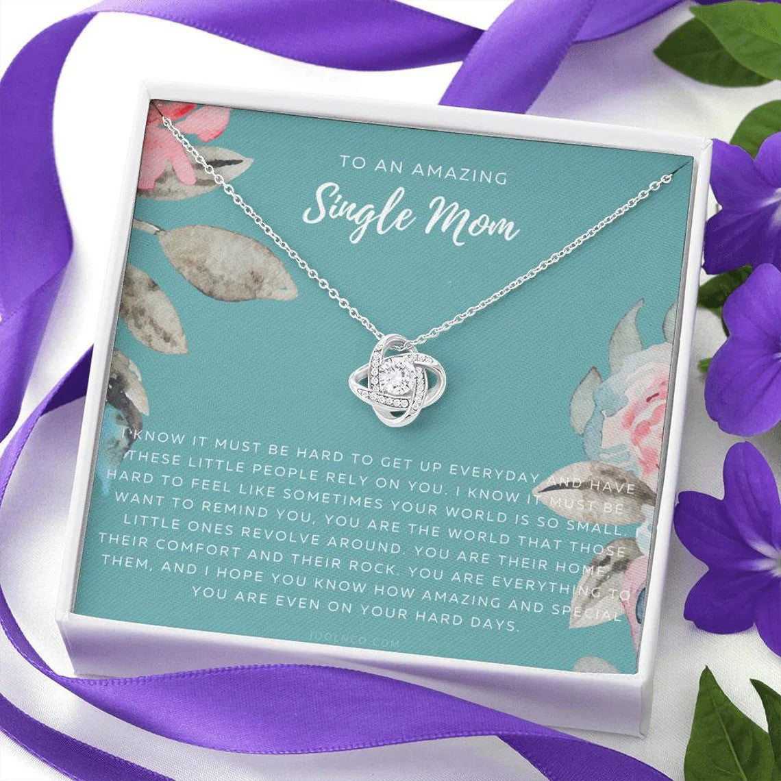 litzzy Single Mom Necklace, Gift for Single Mom, Supermom, Super Mother Necklace, Not easy to raise me all alone Message Card Necklace For Mom, Mother's Day Gifts From Daughter Jewelry Style 4 Standard Box 