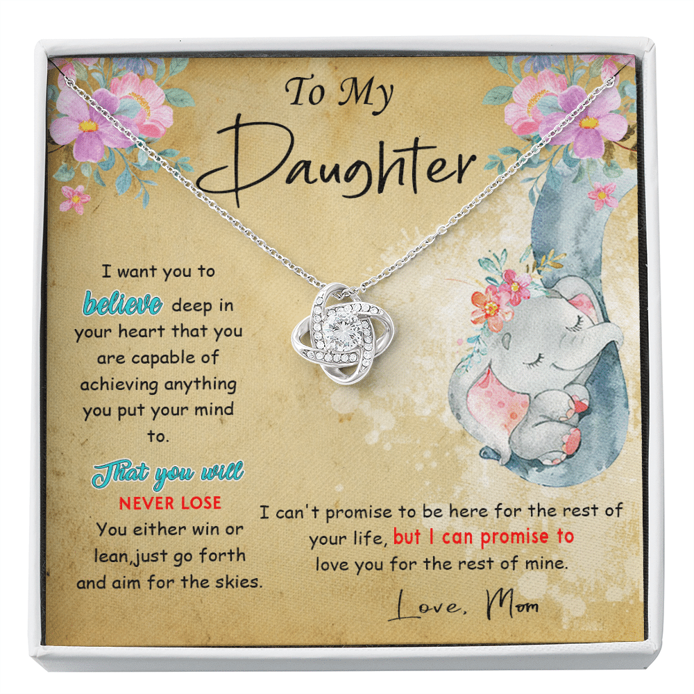 litzzy Personalized Elephant Mom Necklace, Elephant Necklace from Daughter, Little Girl, Baby Mother's Day Necklace Message Card Necklace For Mom, Mother's Day Gifts From Daughter Jewelry Style 7 Standard Box 