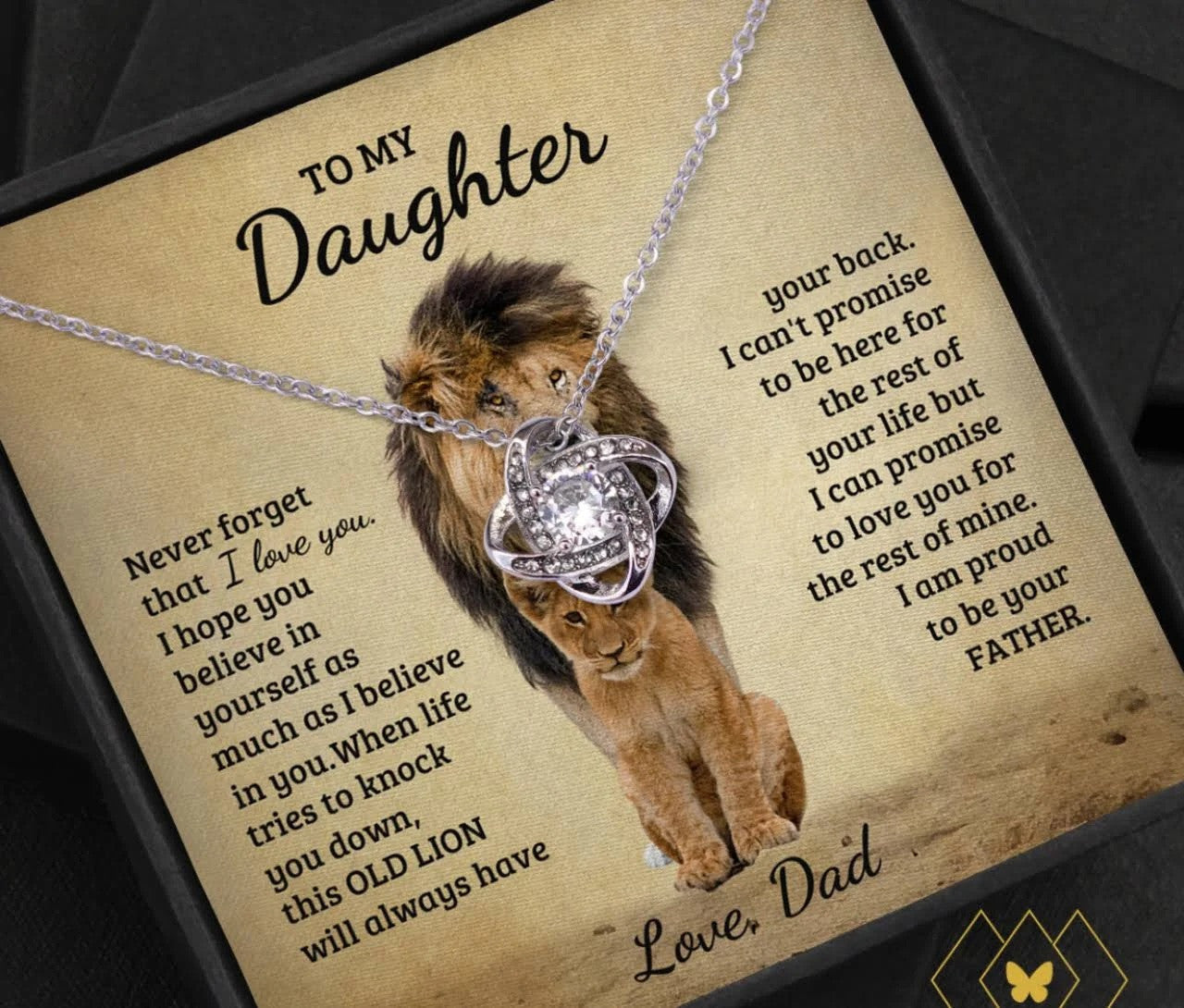 litzzy Personalized Lion Mom Necklace, The best gift of my life Necklace from Daughter Message Card Necklace For Mom, Mother's Day Gifts From Daughter Jewelry Style 3 Standard Box 