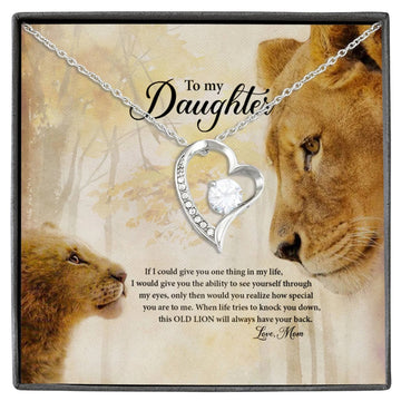 litzzy Personalized Lion Mom Necklace, The best gift of my life Necklace from Daughter Message Card Necklace For Mom, Mother's Day Gifts From Daughter Jewelry Style 2 Standard Box 