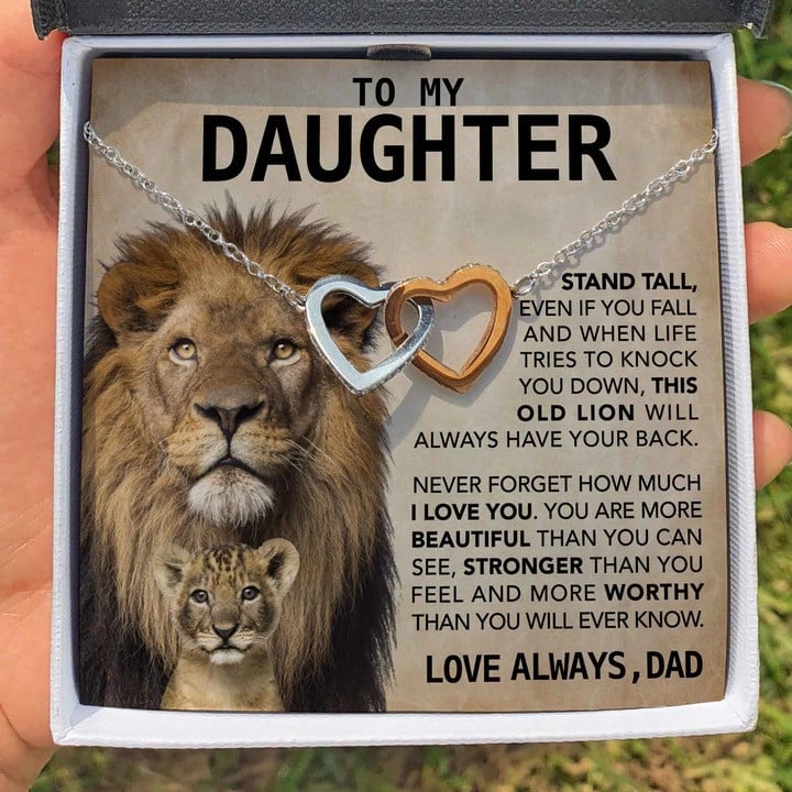 litzzy Personalized Lion Mom Necklace, The best gift of my life Necklace from Daughter Message Card Necklace For Mom, Mother's Day Gifts From Daughter Jewelry Style 4 Standard Box 
