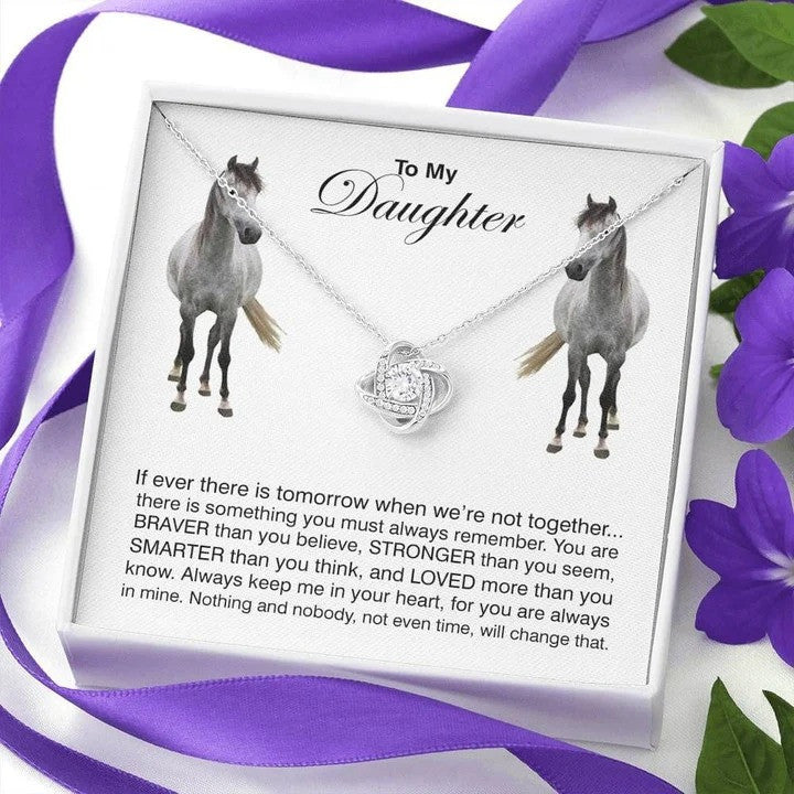 litzzy Customized Horse Mom Necklace, Horse Show Mom Gift, Funny Horse Mother's Day Necklace Message Card Necklace For Mom, Mother's Day Gifts From Daughter Jewelry Style 6 Standard Box 