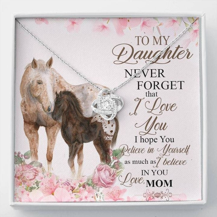 litzzy Customized Horse Mom Necklace, Horse Show Mom Gift, Funny Horse Mother's Day Necklace Message Card Necklace For Mom, Mother's Day Gifts From Daughter Jewelry Style 4 Standard Box 