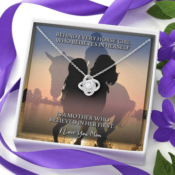 litzzy Customized Horse Mom Necklace, Horse Show Mom Gift, Funny Horse Mother's Day Necklace Message Card Necklace For Mom, Mother's Day Gifts From Daughter Jewelry Style 2 Standard Box 