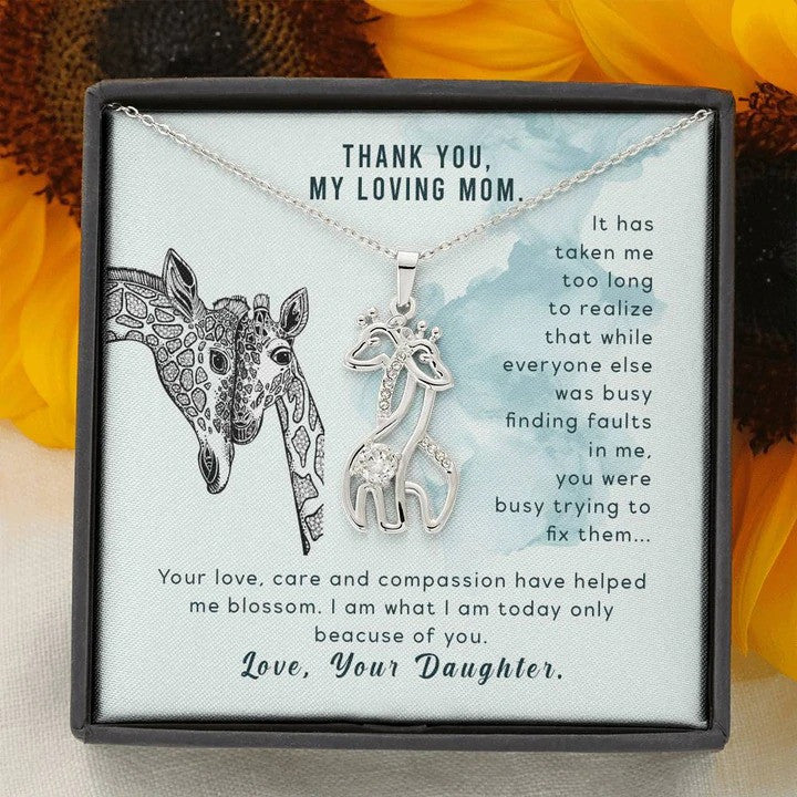 litzzy Personalized Deer Mom Necklace, Mama and Baby Necklace for Mother's Day from Daughter and Son Message Card Necklace For Mom, Mother's Day Gifts From Daughter Jewelry Style 5 Standard Box 