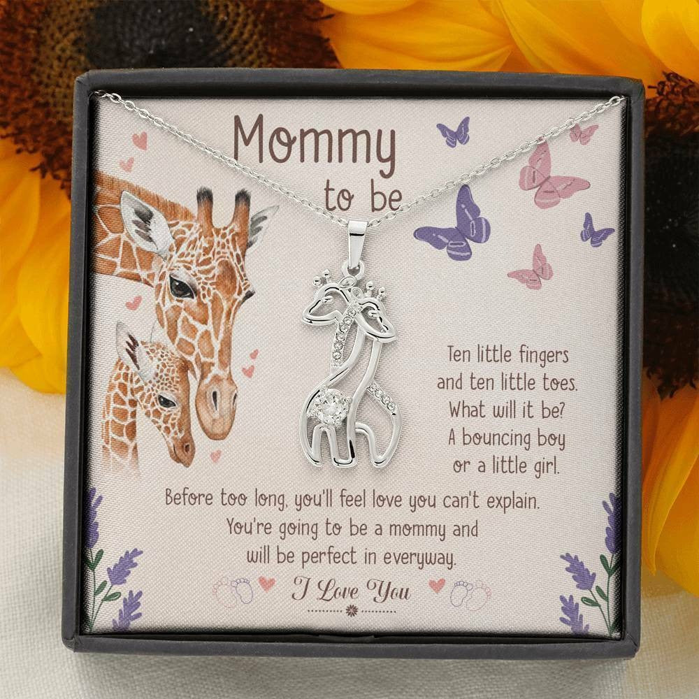 litzzy Personalized Deer Mom Necklace, Mama and Baby Necklace for Mother's Day from Daughter and Son Message Card Necklace For Mom, Mother's Day Gifts From Daughter Jewelry Style 3 Standard Box 