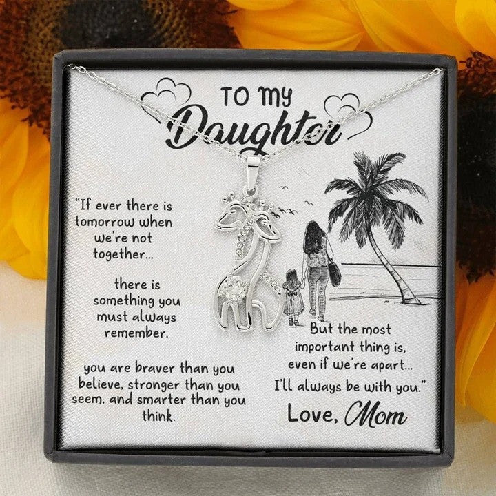 litzzy Personalized Deer Mom Necklace, Mama and Baby Necklace for Mother's Day from Daughter and Son Message Card Necklace For Mom, Mother's Day Gifts From Daughter Jewelry Style 8 Standard Box 