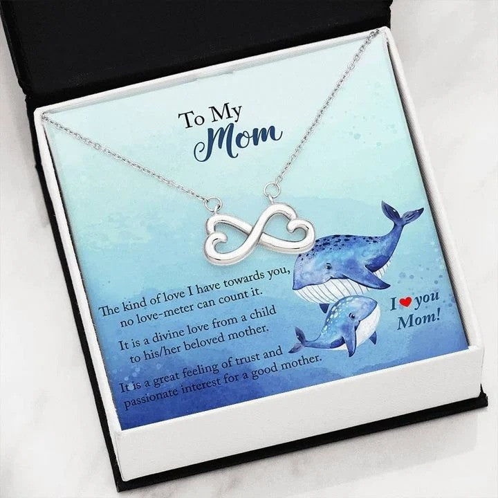 litzzy Personalized Shark Mom Necklace, Shark Mom Do Do Do Necklace for Mother's Day Message Card Necklace For Mom, Mother's Day Gifts From Daughter Jewelry Style 1 Standard Box 