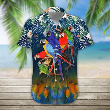 litzzy Litzzy Hawaiian Shirts - Parrot Hawaiian Shirt Aloha Hawaii Shirt Aloha Shirt For Summer - Aloha Custom Hawaii Shirts For Beach Summer Hawaii Shirt Hawaiian Shirt S White
