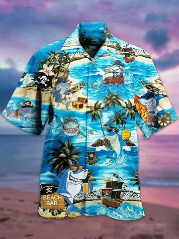 litzzy Litzzy Hawaiian Shirts - Coconut Tree Vintage Hawaiian Shirt Aloha Hawaii Shirt Aloha Shirt For Summer - Aloha Custom Hawaii Shirts For Beach Summer Hawaii Shirt Hawaiian Shirt M White