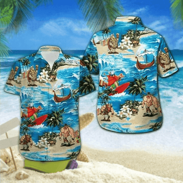 litzzy Litzzy Hawaiian Shirts - Viking Surfing Hawaiian Shirt Aloha Hawaii Shirt Aloha Shirt For Summer - Aloha Custom Hawaii Shirts For Beach Summer Hawaii Shirt Hawaiian Shirt S White