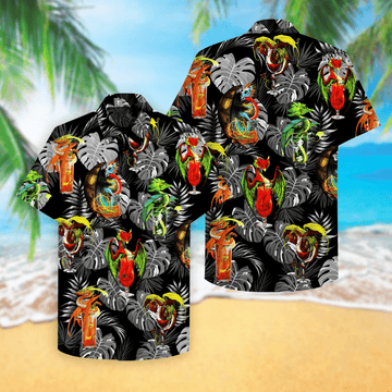 litzzy Litzzy Hawaiian Shirts - Dragon Cocktail Hawaiian Shirt Aloha Hawaii Shirt Aloha Shirt For Summer - Aloha Custom Hawaii Shirts For Beach Summer Hawaii Shirt Hawaiian Shirt S White
