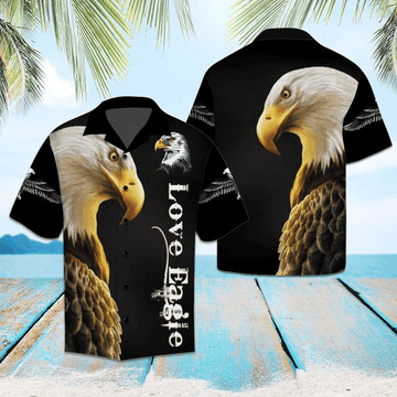litzzy Litzzy Hawaiian Shirts - AMAZING EAGLE Hawaiian Shirt Aloha Hawaii Shirt Aloha Shirt For Summer - Aloha Custom Hawaii Shirts For Beach Summer Hawaii Shirt Hawaiian Shirt S White