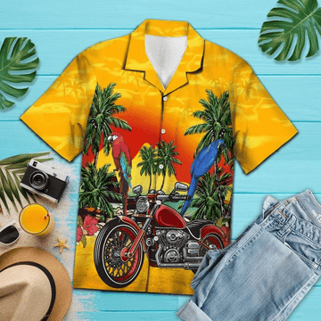 litzzy Litzzy Hawaiian Shirts - VINTAGE MOTORCYCLE Hawaiian Shirt Aloha Hawaii Shirt Aloha Shirt For Summer - Aloha Custom Hawaii Shirts For Beach Summer Hawaii Shirt Hawaiian Shirt S White