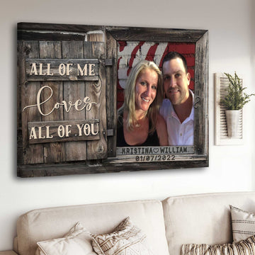 litzzy Personalized Husband & Wife Photo All Of Love - Best Gift for Wife Wall Art Canvas - Litzzy Wall Art Canvas Canvas Wall Art   