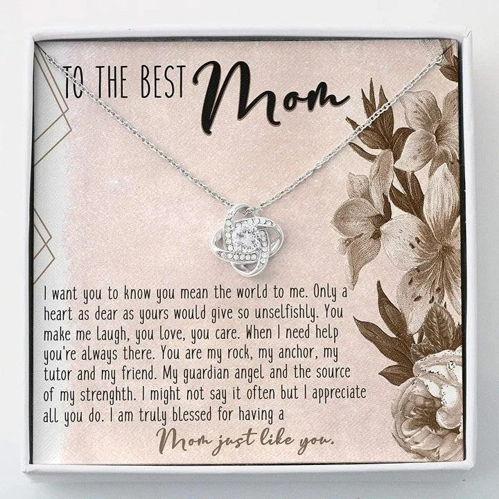 litzzy Customized Mother and Daughter Necklace for Mom, Lucky in Love Necklace Mother's Day 2022 Message Card Necklace For Mom, Mother's Day Gifts From Daughter Jewelry Style 7 Standard Box 