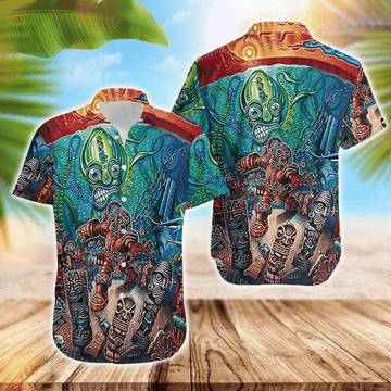 litzzy Litzzy Hawaiian Shirts - Aloha Shirts Tiki Deep In The Sea Hawaiian Shirts Aloha Hawaii Shirt Aloha Shirt For Summer Aloha Hawaii Shirt Aloha Shirt For Summer - Aloha Custom Hawaii Shirts For Beach Summer Hawaii Shirt Hawaiian Shirt S Red