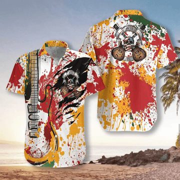 litzzy Litzzy Hawaiian Shirts - Guitar Live Free Or Die Hawaiian Shirts Aloha Hawaii Shirt Aloha Shirt For Summer Aloha Hawaii Shirt Aloha Shirt For Summer - Aloha Custom Hawaii Shirts For Beach Summer Hawaii Shirt Hawaiian Shirt S White