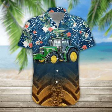 litzzy Litzzy Hawaiian Shirts - Tractor Short Sleeve Hawaiian Shirts Aloha Hawaii Shirt Aloha Shirt For Summer Hawaii Shirt Hawaiian Shirt S White