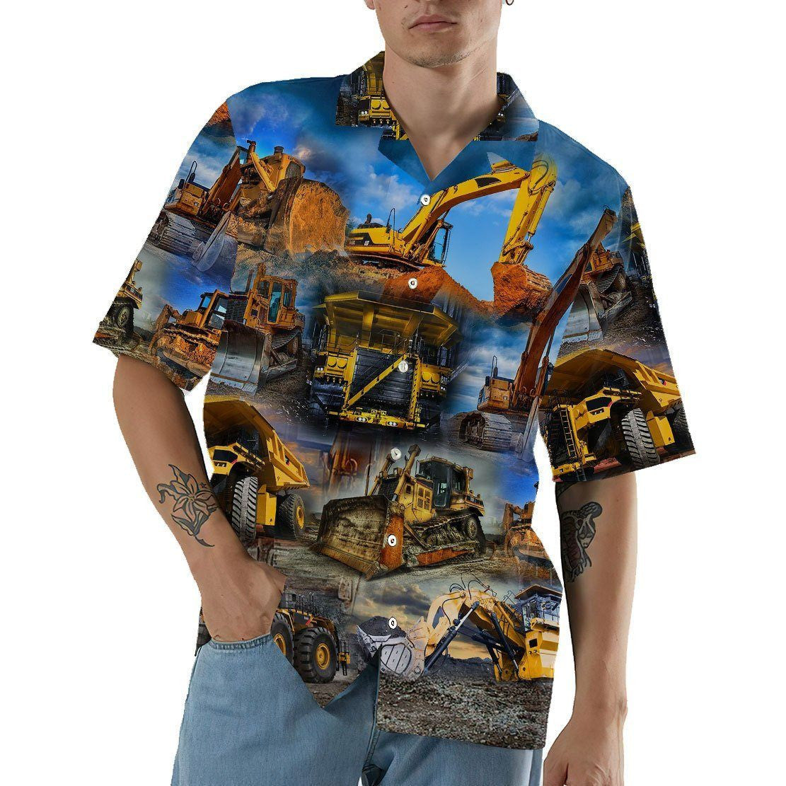 litzzy Litzzy Hawaiian Shirts - Hawaiian Short Sleeve 3D Heavy Equipment Hawaii Shirt Aloha Hawaii Shirt Aloha Shirt For Summer - Aloha Custom Hawaii Shirts For Beach Summer Hawaii Shirt   