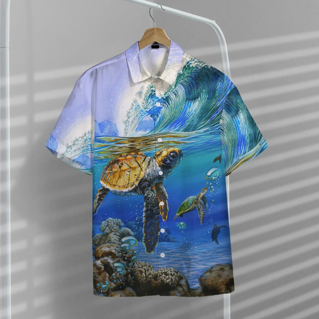 litzzy Litzzy Hawaiian Shirts - Hawaiian Short Sleeve 3D In The Ocean Turtle Custom Hawaii Shirt Aloha Hawaii Shirt Aloha Shirt For Summer - Aloha Custom Hawaii Shirts For Beach Summer Hawaii Shirt   
