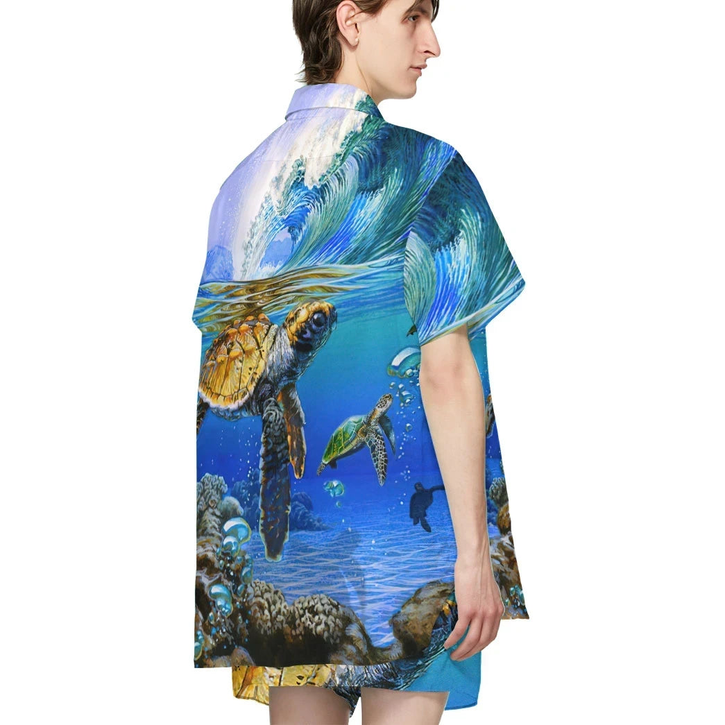 litzzy Litzzy Hawaiian Shirts - Hawaiian Short Sleeve 3D In The Ocean Turtle Custom Hawaii Shirt Aloha Hawaii Shirt Aloha Shirt For Summer - Aloha Custom Hawaii Shirts For Beach Summer Hawaii Shirt   